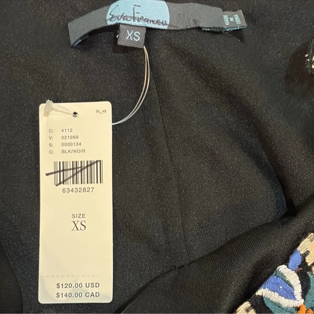 Anthropologie NEW Eva Franco Florence Embroidered Corset Top Size XS Black/Multi - Picture 11 of 12